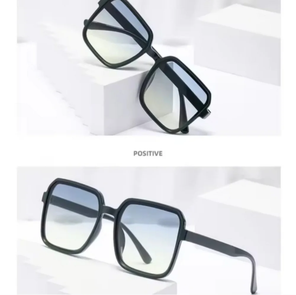 Unisex Stylish Black Square Sunglasses